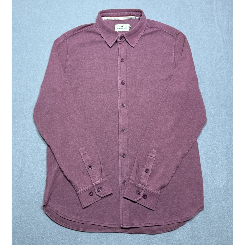 The Normal Brand Shirt Mens L Performance Knit Stretch Plum Athleisure